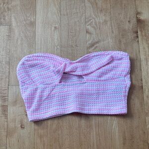 Never worn pink and white knitted tube top